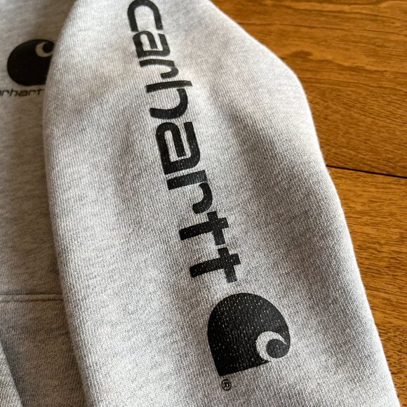 Carhartt gray half-zip logo hoodie 3T - Picture 4 of 9
